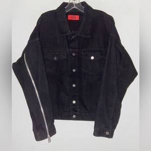 424 on Fairfax denim trucker jacket w zipper sleeve size M oversized UNI​​​​